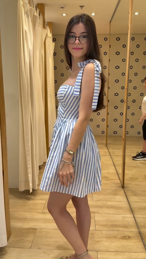 Vestido Curto Listra Burburinho